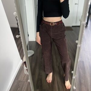 Vintage velvet brown pants wide leg